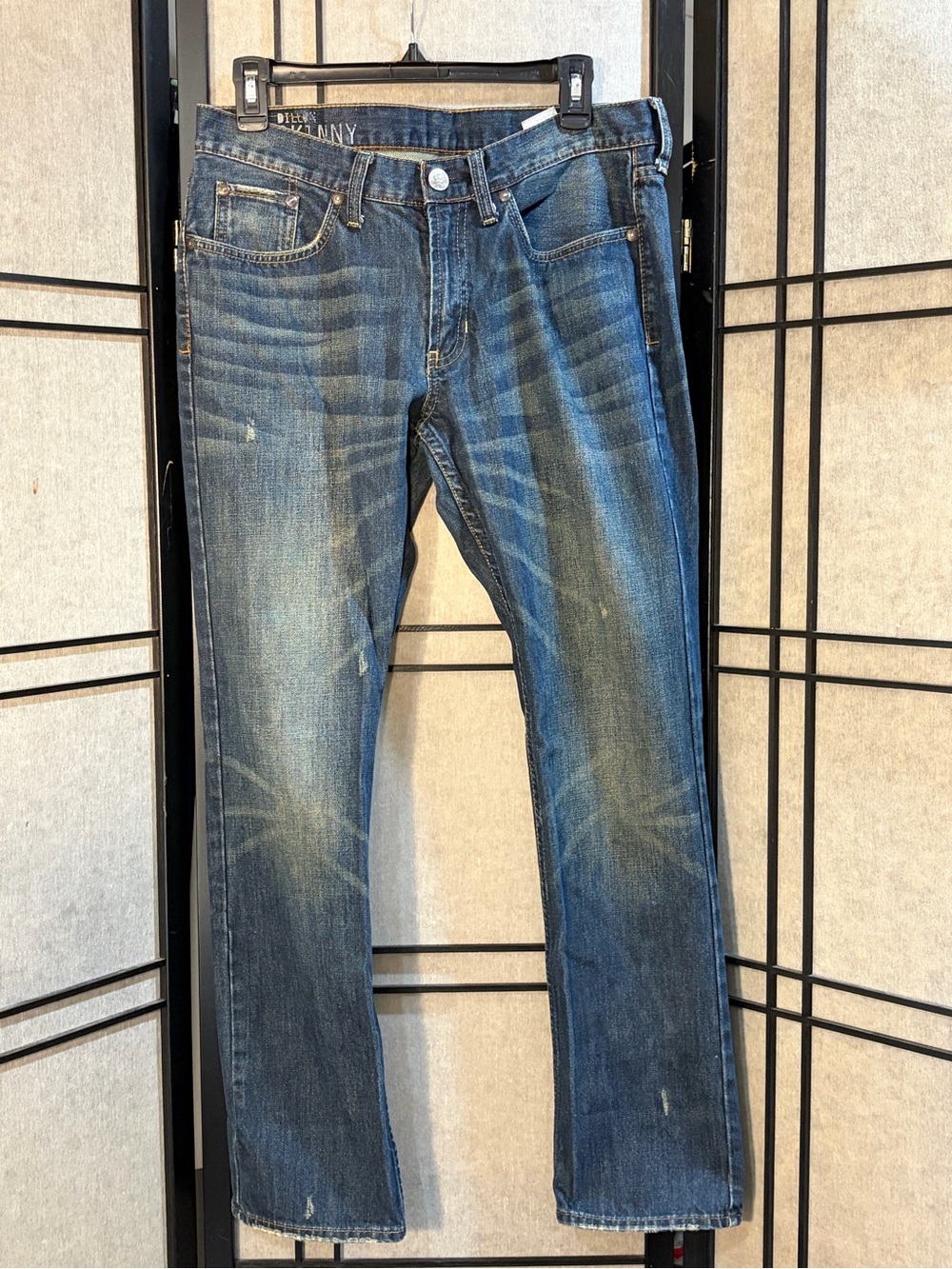 Bullhead Men’s Skinny Jeans 32 X 30 Dark Whiskered Wash 100% Cotton